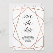 Faux Roos Gold Geometric Save the Date | Foto (Voorkant)