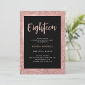 Faux Roos Gold Glitter | 18e verjaardag Kaart (Staand voorkant)