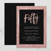 Faux Roos Gold Glitter | 50e verjaardag Kaart (Voorkant / Achterkant)