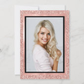 Faux Roos Gold Glitter | Afstudeerfeest Foto Kaart (Achterkant)