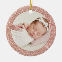 Faux Roos Gold Glitter Baby eerste kerstfoto