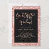 Faux Roos Gold Glitter | Bachelorette Weekend Kaart (Voorkant)