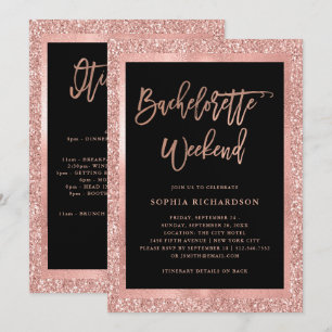 Faux Roos Gold Glitter Bachelorette Weekend Kaart