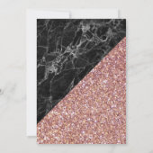 Faux Roos Gold Glitter Black Marble Vrijgezellenfe Kaart (Achterkant)