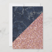 Faux Roos Gold Glitter Blue Marble Aqiqah Kaart (Achterkant)