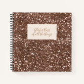 Faux Roos Gold Glitter Boss Home Kantoor Notitiebo Notitieboek (Voorkant)