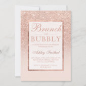 Faux roos Gold glitter brunch bubbly vrijgezellenf Kaart (Voorkant)