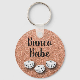Faux Roos Gold Glitter Bunco Babe Sleutelhanger