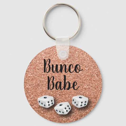Faux Roos Gold Glitter Bunco Babe Sleutelhanger (Voorkant)