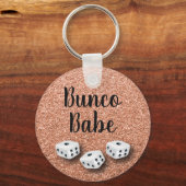 Faux Roos Gold Glitter Bunco Babe Sleutelhanger (Voorkant)