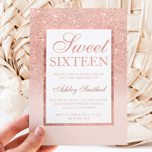 Faux roos gold glitter elegant budget Sweet 16