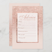 Faux roos Gold glitter elegant chic Advice bridal Advieskaart (Voorkant / Achterkant)