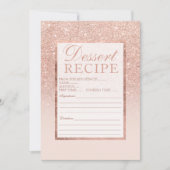 Faux roos gold glitter elegant chic dessert recept kaart (Voorkant)