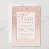 Faux roos gold glitter elegant chic Vow Renewal Kaart (Voorkant)