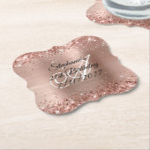 Faux Roos Gold Glitter en Folie 21e verjaardag Kartonnen Onderzetters (Gekanteld)