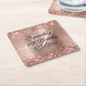 Faux Roos Gold Glitter en Folie 40e verjaardag Kartonnen Onderzetters (Schuin)