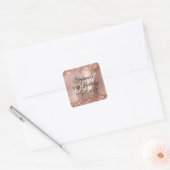 Faux Roos Gold Glitter en Folie 50e verjaardag Vierkante Sticker (Envelop)