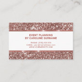 Faux Roos Gold Glitter Event Planner Girly Chic Visitekaartje (Achterkant)