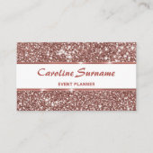 Faux Roos Gold Glitter Event Planner Girly Chic Visitekaartje (Voorkant)