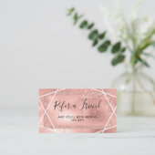 Faux Roos Gold Glitter Kijk geometrisch Aanbevelingskaartje (Staand voorkant)