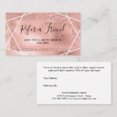 Faux Roos Gold Glitter Kijk geometrisch Aanbevelingskaartje (Voorkant / Achterkant)