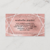 Faux Roos Gold Glitter Kijk geometrisch Visitekaartje (Achterkant)