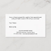 Faux Roos Gold Glitter-look en zwart Aanbevelingskaartje (Achterkant)