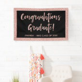 Faux Roos Gold Glitter-look | Gefeliciteerd Afstud Spandoek (Insitu)