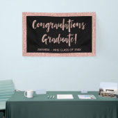 Faux Roos Gold Glitter-look | Gefeliciteerd Afstud Spandoek (Beurs)