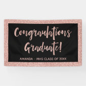 Faux Roos Gold Glitter-look | Gefeliciteerd Afstud Spandoek (Horizontaal)
