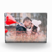 Faux roos gold glitter Mr. & Mrs. aangepaste foto (Voorkant)