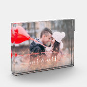 Faux roos gold glitter Mr. & Mrs. aangepaste foto (Links)