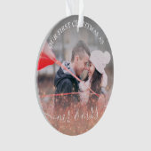 Faux roos gold glitter Mr. & Mrs. aangepaste foto Ornament (voorkant)