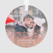 Faux roos gold glitter Mr. & Mrs. aangepaste foto Ornament (achterkant)