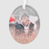 Faux roos gold glitter Mr. & Mrs. aangepaste foto Ornament (voorkant)