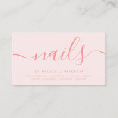 Faux Roos Gold Glitter Nail-technicus Blush  Visitekaartje (Voorkant)