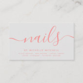 Faux Roos Gold Glitter Nail-technicus grijs  Visitekaartje (Voorkant)