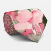  Faux Roos Gold Glitter op Waterverf Floral Stropdas (Opgerold)