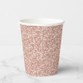 Faux Roos Gold Glitter Pink Paper Cups Papieren Bekers (Rechts)