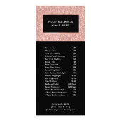 Faux Roos Gold Glitter | Salon prijslijst service Reclamekaart (Voorkant)