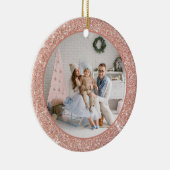 Faux Roos Gold Glitter-serie Kerstmis Keramisch Ornament (Rechts)