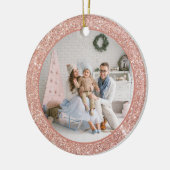 Faux Roos Gold Glitter-serie Kerstmis Keramisch Ornament (Links)