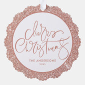 Faux Roos Gold Glitter-serie Kerstmis Ornament Kaart