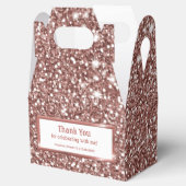 Faux Roos Gold Glitter Textielkijken & aangepaste  Bedankdoosjes (Geopend)