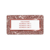 Faux Roos Gold Glitter Textielkijken & aangepaste Etiket (Voorkant)