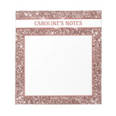 Faux Roos Gold Glitter Textielkijken & aangepaste  Notitieblok (Voorkant)