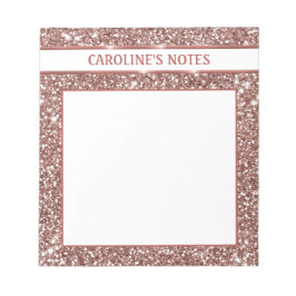 Faux Roos Gold Glitter Textielkijken & aangepaste  Notitieblok