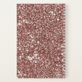 Faux Roos Gold Glitter Textielkijken & aangepaste  Notitieboek (Achterkant)