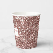 Faux Roos Gold Glitter Textielkijken & aangepaste Papieren Bekers (Links)
