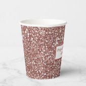 Faux Roos Gold Glitter Textielkijken & aangepaste Papieren Bekers (Rechts)